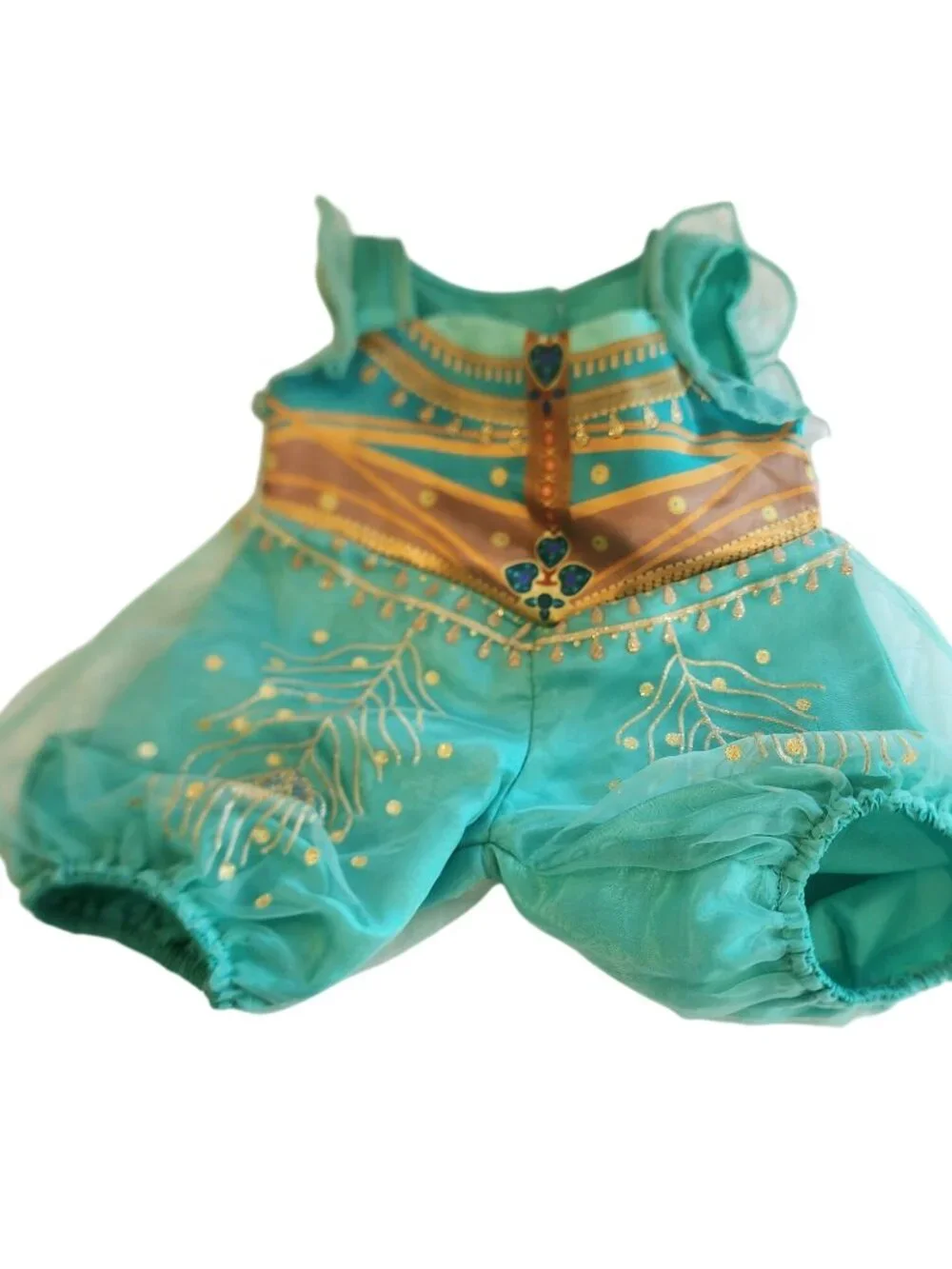 Build-A-Bear Disney Princess Jasmine Teal Peacock Gold Glitter Details